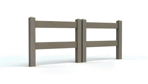 3' Tall x 6' Wide Double Drive Swing Vinyl Gate For Vinyl Fences (AFC-302) - Chai Gray