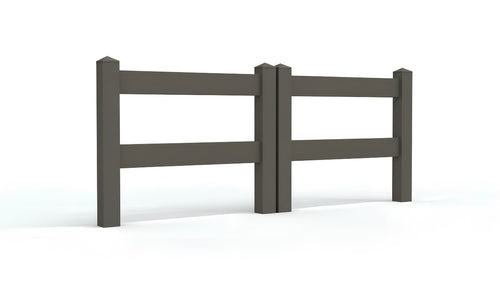 3' Tall x 6' Wide Double Drive Swing Vinyl Gate For Vinyl Fences (AFC-302) - Dark Gray
