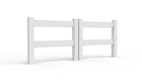 3' Tall x 6' Wide Double Drive Swing Vinyl Gate For Vinyl Fences (AFC-302) - White