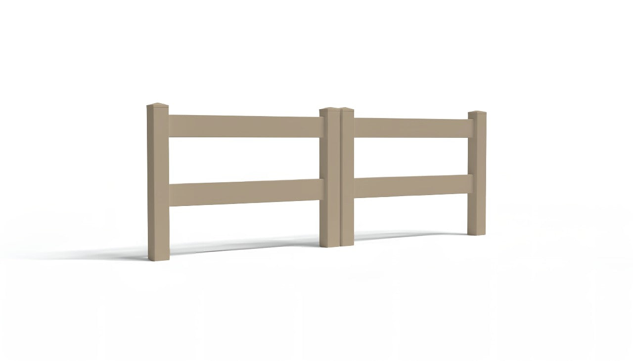 3' Tall x 8' Wide Double Drive Swing Vinyl Gate For Vinyl Fences (AFC-302)