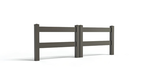 3' Tall x 8' Wide Double Drive Swing Vinyl Gate For Vinyl Fences (AFC-302) - Dark Gray