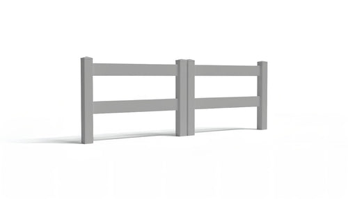 3' Tall x 8' Wide Double Drive Swing Vinyl Gate For Vinyl Fences (AFC-302) - Light Gray