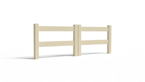 3' Tall x 8' Wide Double Drive Swing Vinyl Gate For Vinyl Fences (AFC-302) - Tan