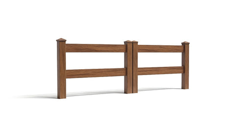 3' Tall x 8' Wide Double Drive Swing Vinyl Gate For Vinyl Fences (AFC-302) - Mocha Walnut