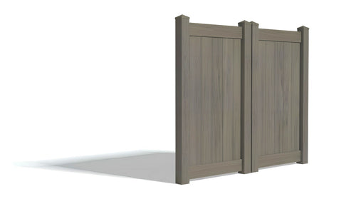 Vinyl Privacy AFC-373 Double Drive Gate (Hardware Included) - Chai Gray / 6'