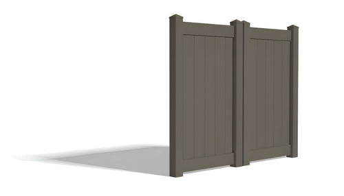 Vinyl Privacy AFC-373 Double Drive Gate (Hardware Included) - Dark Gray / 6'
