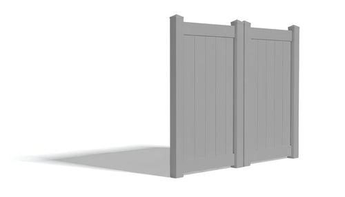 Vinyl Privacy AFC-373 Double Drive Gate (Hardware Included) - Light Gray / 6'