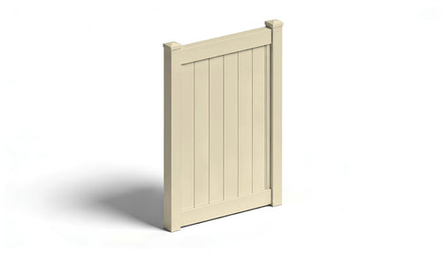 Vinyl Privacy AFC-373 Single Swing Gate (Hardware Included) - Tan / 3'