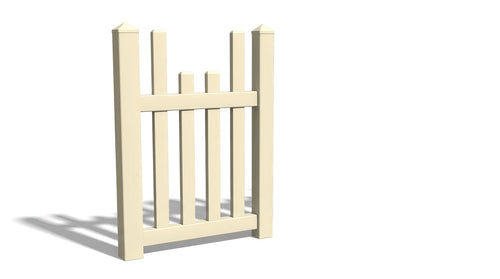 4' Tall x 3' Wide Single Swing Vinyl Gate For Vinyl Fences (AFC-97) - Tan