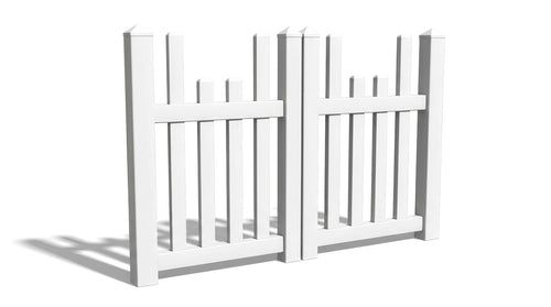 4' Tall x 6' Wide Double Drive Swing Vinyl Gate For Vinyl Fences (AFC-97) - White