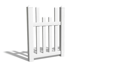 4' Tall x 3' Wide Single Swing Vinyl Gate For Vinyl Fences (AFC-97) - White