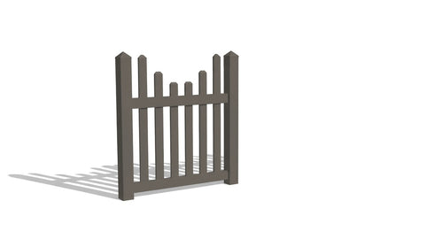 4' Tall x 4' Wide Single Swing Vinyl Gate For Vinyl Fences (AFC-97) - Dark Gray