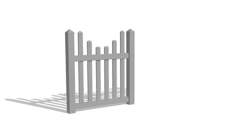 4' Tall x 4' Wide Single Swing Vinyl Gate For Vinyl Fences (AFC-97) - Light Gray