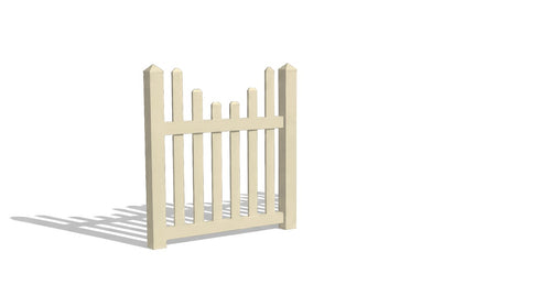 4' Tall x 4' Wide Single Swing Vinyl Gate For Vinyl Fences (AFC-97) - Tan