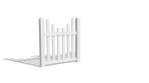 4' Tall x 4' Wide Single Swing Vinyl Gate For Vinyl Fences (AFC-97) - White