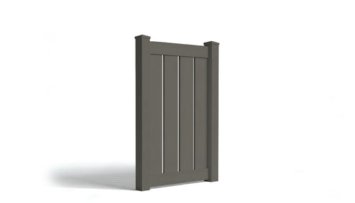 5' Tall x 3' Wide Single Swing Vinyl Gate For Vinyl Fences (AFC-C32) - Dark Gray