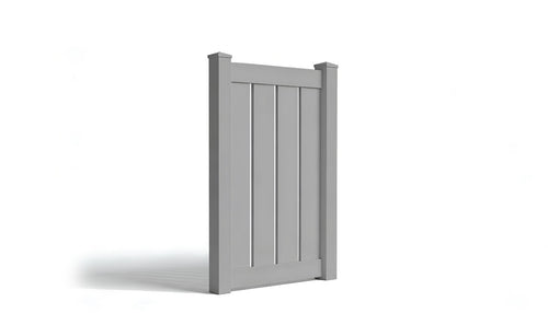 5' Tall x 3' Wide Single Swing Vinyl Gate For Vinyl Fences (AFC-C32) - Light Gray