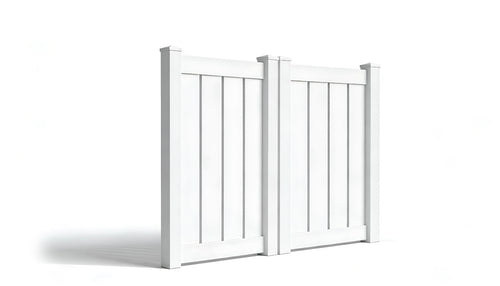5' Tall x 6' Wide Double Drive Swing Vinyl Gate For Vinyl Fences (AFC-C32) - White