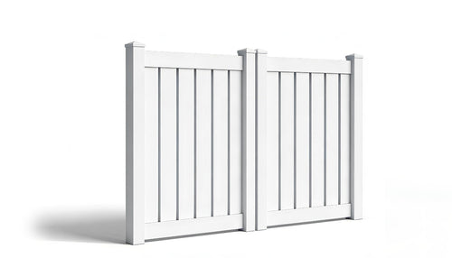 5' Tall x 8' Wide Double Drive Swing Vinyl Gate For Vinyl Fences (AFC-C32) - White