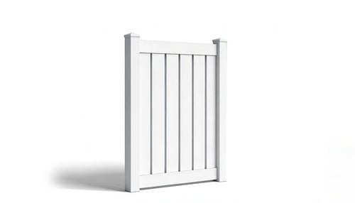 5' Tall x 4' Wide Single Swing Vinyl Gate For Vinyl Fences (AFC-C32) - White