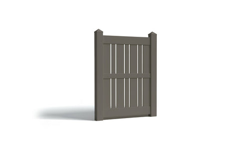 6' Tall x 3' Wide Single Swing Vinyl Gate For Vinyl Fences (AFS-23) - Dark Gray
