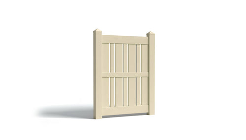 6' Tall x 3' Wide Single Swing Vinyl Gate For Vinyl Fences (AFS-23) - Tan