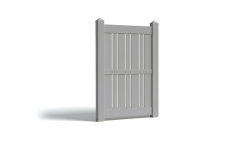 6' Tall x 4' Wide Single Swing Vinyl Gate For Vinyl Fences (AFS-23) - Light Gray