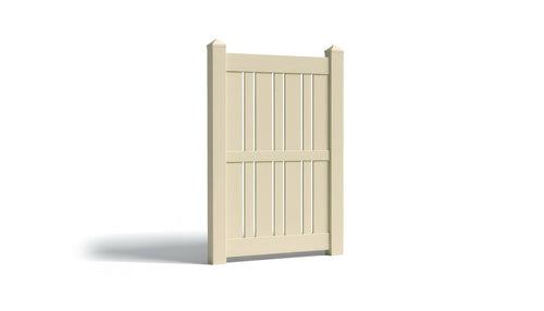 6' Tall x 4' Wide Single Swing Vinyl Gate For Vinyl Fences (AFS-23) - Tan