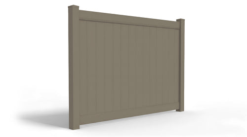 6' tall x 8' wide Privacy AFC-373 Vinyl Fence Panel - Dark Gray