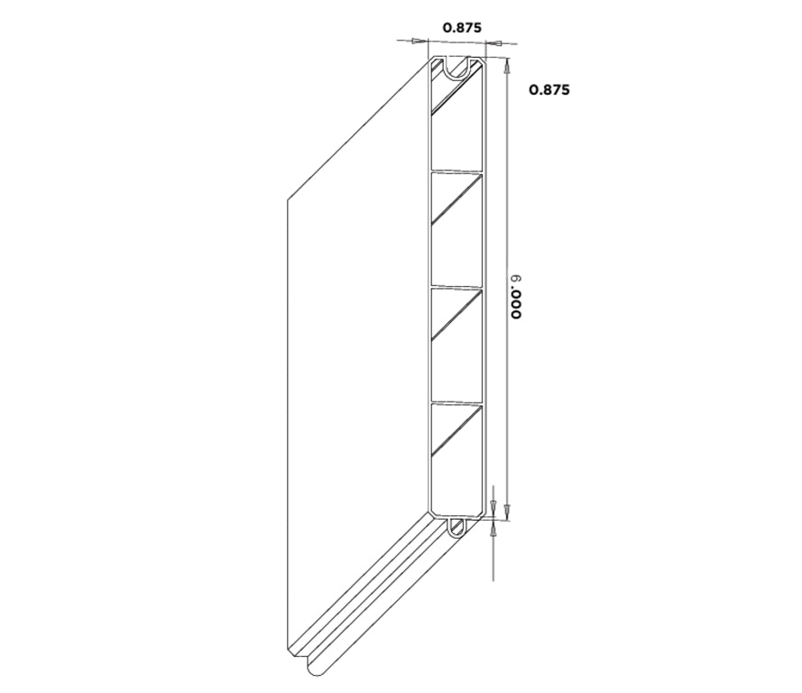 7/8" x 6" x 38-1/4" Gorilla Tongue & Groove Picket For Vinyl Fences