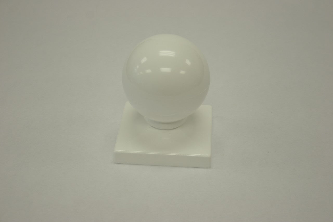 5" Ball Cap For Vinyl Fences / White