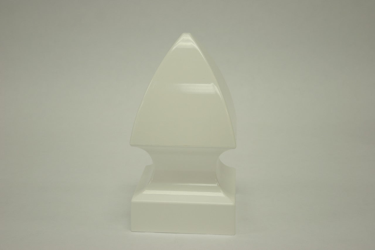 5" White Gothic Cap For Vinyl Fences