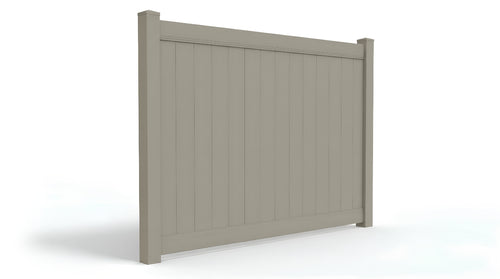 6' tall x 8' wide Privacy AFC-373 Vinyl Fence Panel - Light Gray