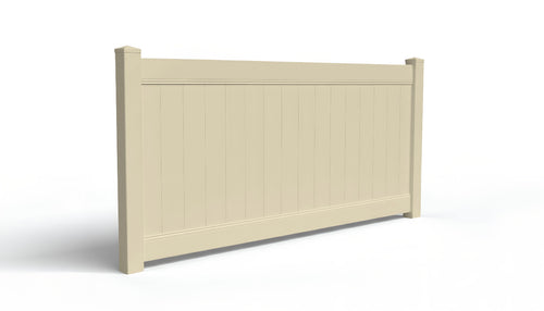 4' Tall x 8' Wide Privacy Fence Panel For Vinyl Fences (AFC-001) - Tan