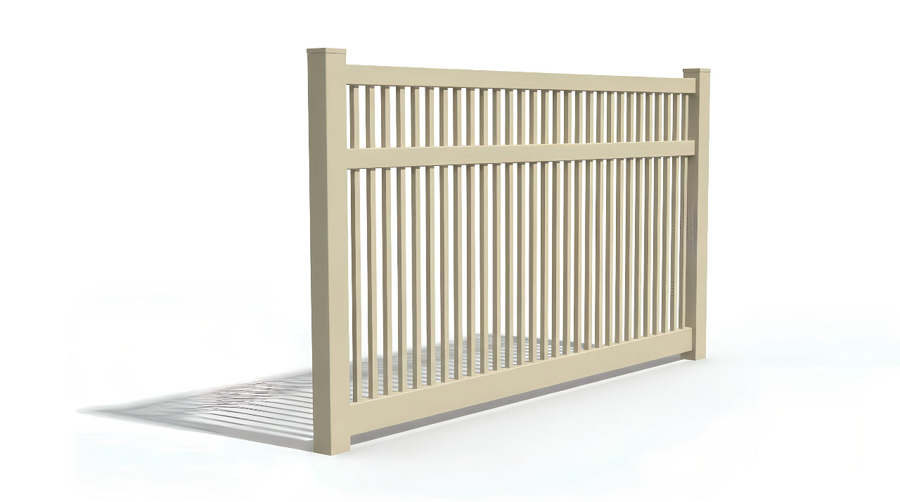 6' Tall x 8' Wide Semi-Private Pool Picket Fence Panel For Vinyl Fences (AFC-017)