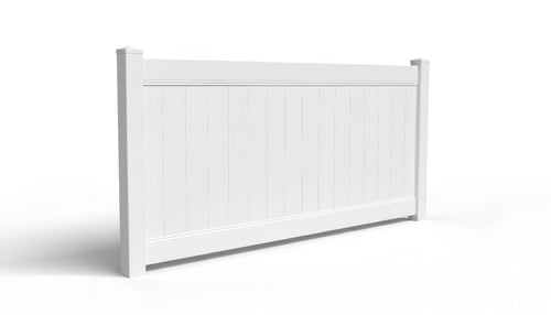 4' Tall x 8' Wide Privacy Fence Panel For Vinyl Fences (AFC-001) - White