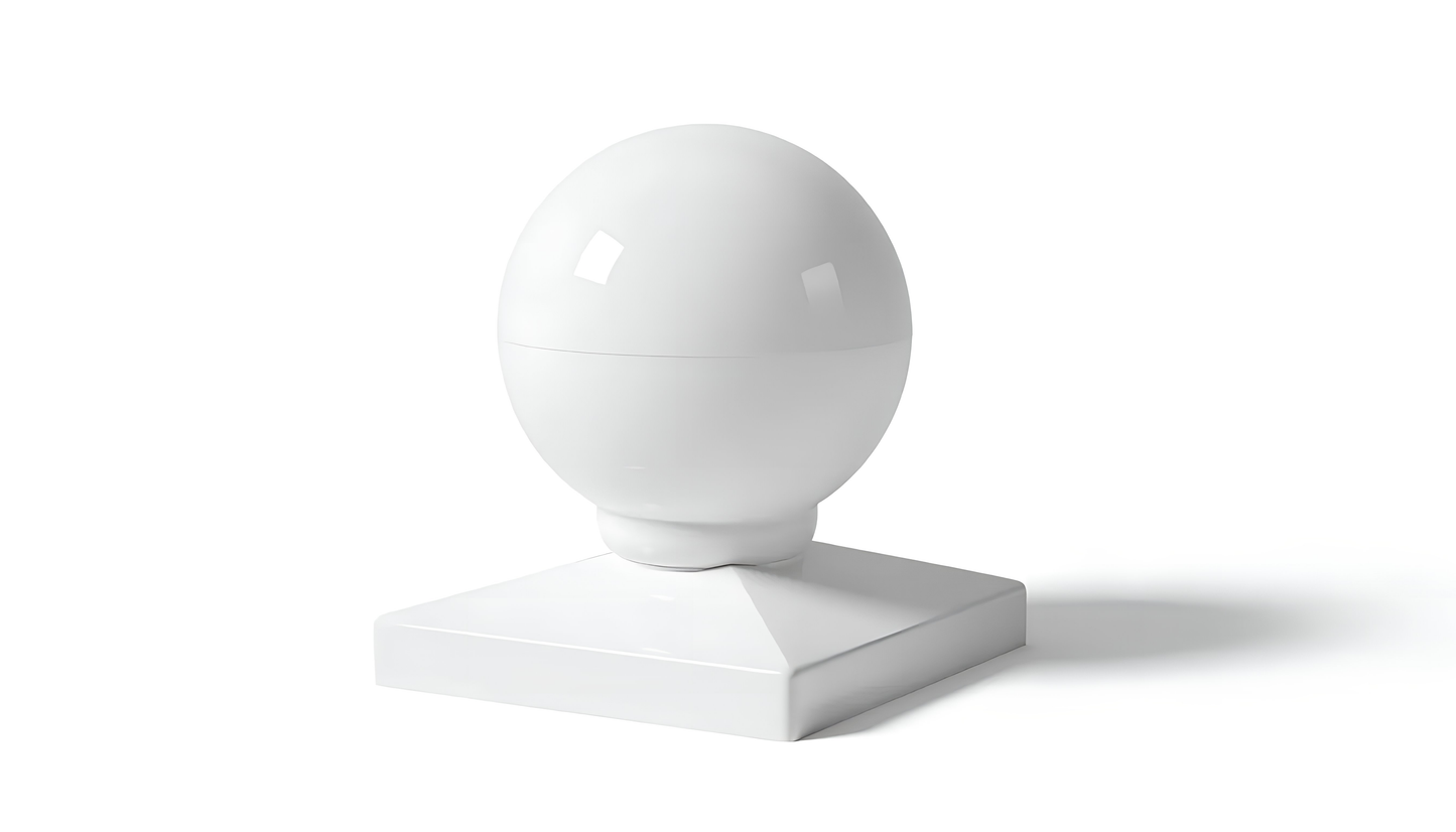 4" Ball Cap For Vinyl Fences / White