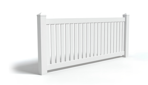 4' Tall x 6' Wide Closed Picket Fence Panel w/ 3" Gap For Vinyl Fences (AFC-17) - White