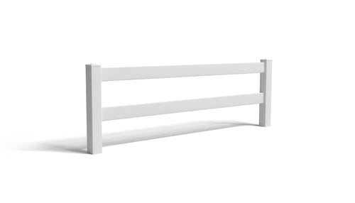 3' Tall x 8' Wide 2-Rail Classic Ranch Rail Fence Panel For Vinyl Fences (AFC-302) - White