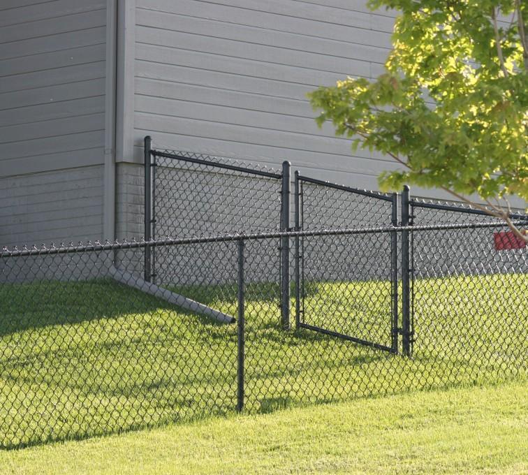 48" Tall - Residential Black Chain Link Single Swing Gate