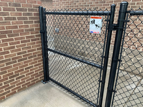 48" Tall - Black Commercial Chain Link Single Swing Gate - 3' x 4' / No Barbwire