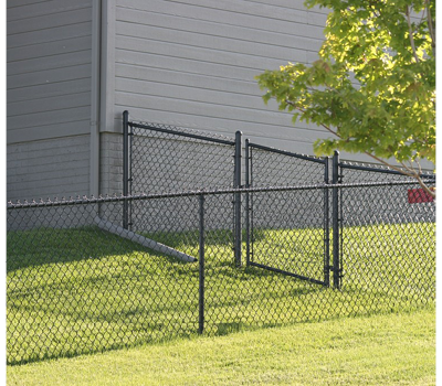 Black Residential Chain Link Swing Gate Kit