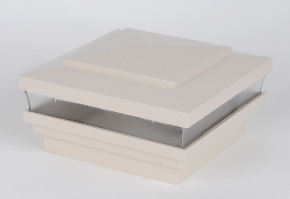 4" Sq. Low Voltage Cape May Post Cap (Box of 6) For Vinyl Fences