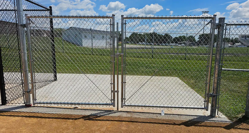 84" Tall - Galvanized Commercial Chain Link Double Drive Gate - 8' x 7' / No Barbwire