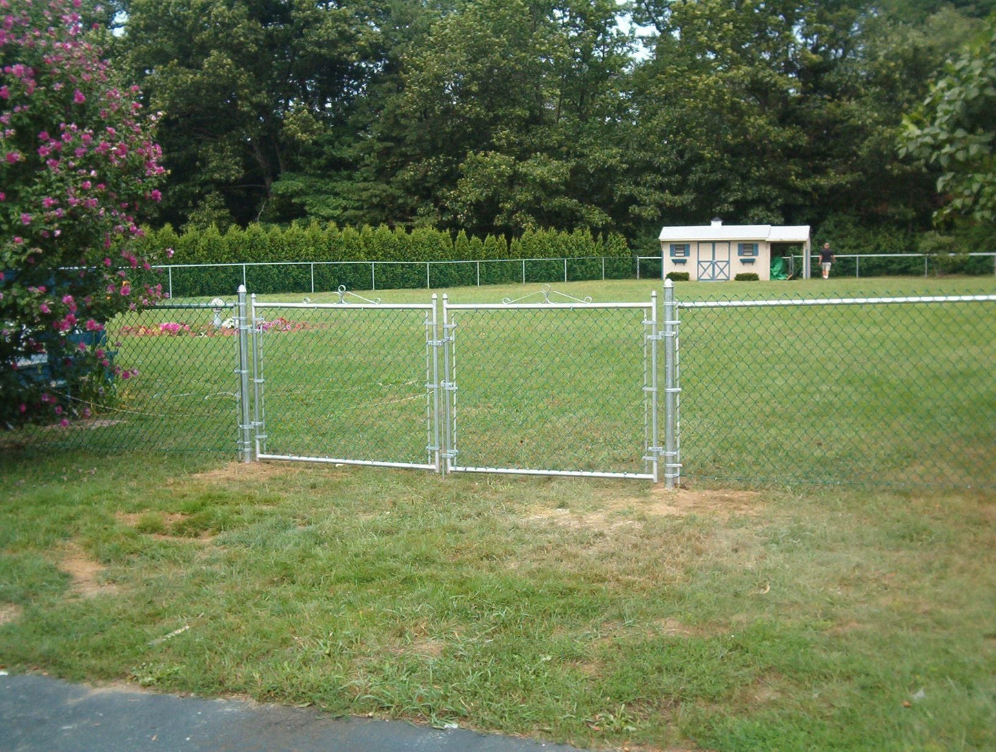 60" Tall - Galvanized Residential Chain Link Double Drive Gate