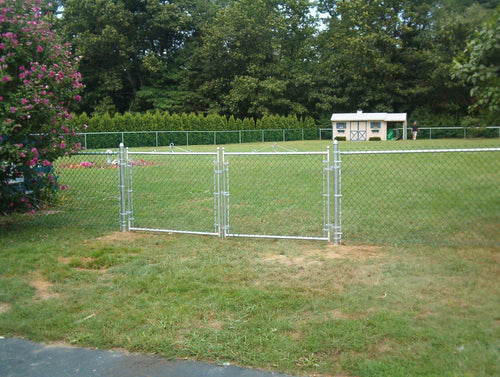 48" Tall - Galvanized Residential Chain Link Double Drive Gate - 6' x 4'