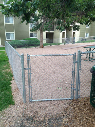 48" Tall - Galvanized Residential Chain Link Single Swing Gate - 36" Wide x 48" Tall