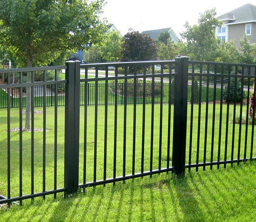 4' tall x 5' wide 3-Rail Ornamental Aluminum Flat Top Gate with 3-7/8" Air Space - BUY PER PIECE (EACH)