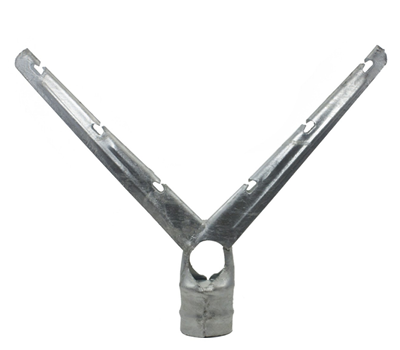 2-1/2" x 1-5/8" 6 Strand 45-Degree Galvanized Barbed Wire Arm for Chain Link Fences - BUY PER PIECE (EACH)