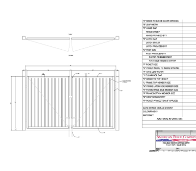 144" x 72" Flat Top Double Drive Gate
